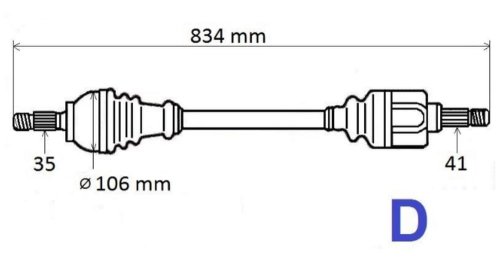 Semiasse sinistro 1614305480 Jumper Boxer  Ducato 2.2HDI