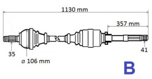 Semiasse destro 1614305680 Jumper Boxer Ducato 2.2HDI