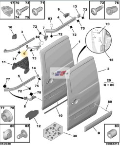 Rullo porta destra superiore originale 9033AY Berlingo 2 Partner 2