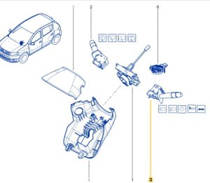 Interruttore luci originale 2554000Q1F Dacia Logan 2 Sandero 2