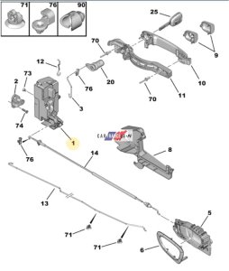 Serratura porta anteriore destra originale 9136AA Peugeot 307