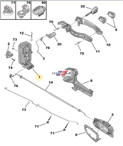 Serratura porta anteriore destra originale 9136AA Peugeot 307