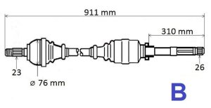 Semiasse motore destro 1.5DCI 391008239R Nuovo OE Renault Clio 4