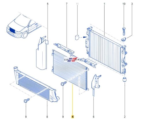 Condensatore climatizzatore Valeo 8200115543 Megane 2 Scenic 2