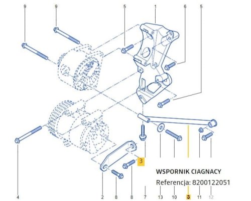 Supporto alternatore Renault 1,6 16V  8200122051