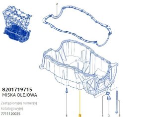 Coppa dell'olio Renault 1,6 16V 8201719715