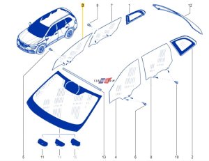 Vetro porta anteriore destra Renault Koleos 2 803000438R