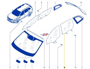Vetro porta posteriore sinistra Renault Koleos 2 823010319R