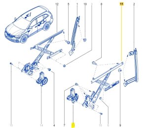 Meccanismo finestrino  sinistro posteriore Renault Koleos 2 827214CA0A