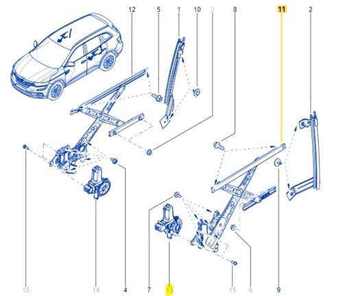 Meccanismo finestrino  sinistro posteriore Renault Koleos 2 827214CA0A