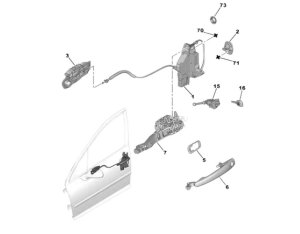 Serratura porta destra anteriore 9136FE Peugeot 407 Originale