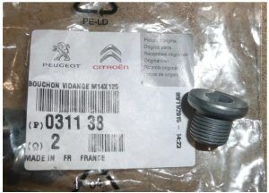 Tappo coppa olio 031138  Nuovo OE PSA C2 C3 C4 Evasion