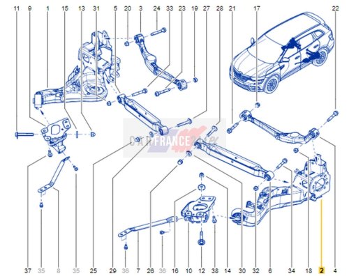 Braccio oscillante  sinistro posteriore inferiore 2,0 DCI 555025HA0B OE Renault Koleos 2 4x4