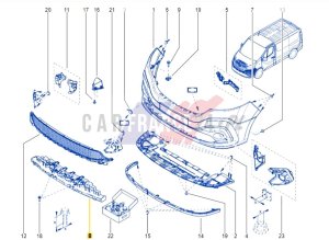 Rinforzo paraurti anteriore 6209000Q0A Nuovo OE Renault Trafic 3
