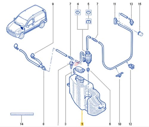 Serbatoio liquido lavavetri 2748000QAF Nuovo OE Renault Kangoo