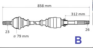 Semiasse destro Twingo II 8200882435 Nuovo Originale