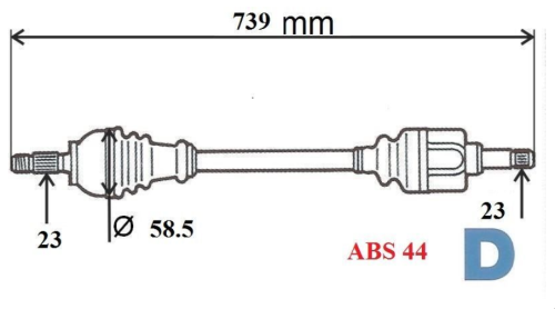 Semiasse motore destro R Kangoo I 4x4 8200144764 8200269195