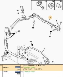 Tubo dell'aria condizionata 2,0 HDI 6460CE Nuovo OE PSA 307