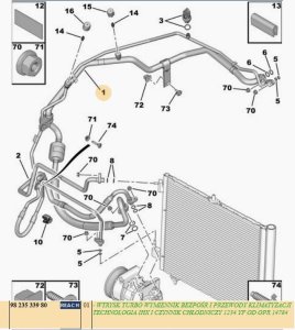 Tubo dell'aria condizionata 9823533980 Nuovo OE Citroen Peugeot 208