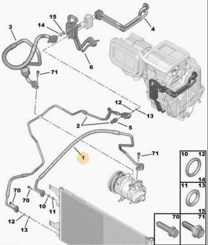 Cavo climatizzatore 3,0HDI 1607290680 Nuovo OE PSA Boxer 12-