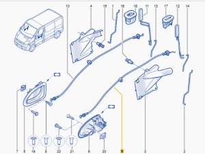 Cavo serratura  8050700QAE Nuovo OE Renault Trafic II