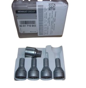 Bulloni ruota 8201716643 Kit antifurto Renault Dacia Originale