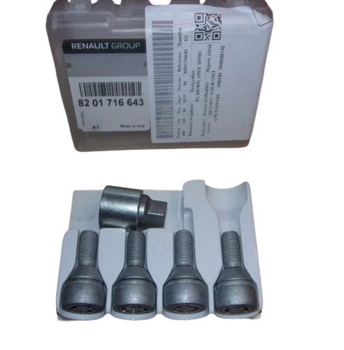 Bulloni ruota 8201716643 Kit antifurto Renault Dacia Originale