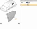 Szyba Prawy Tył 8569TE Peugeot 308 DOT39 AS2 M34 43R-000929