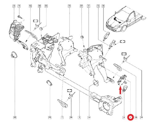 Sensore pedale frizione originale 2530000QAA Laguna Megane