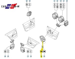 Interruttore di regolazione specchietti originali 8200071206 Laguna