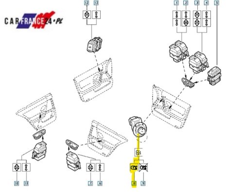 Interruttore di regolazione specchietti originali 8200071206 Laguna