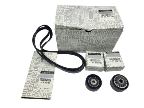 Set cinghia trapezoidale 1,2 16V 7701477533 Nuovo originale Dacia Renault Sandero