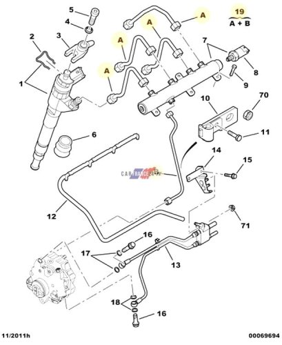 Tubo carburante originale 1570R8 Jumper Boxer 3.0HDI