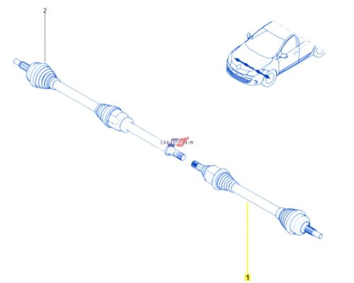 Semiasse motore sinistro originale 391013387R Megane 3 1.5DCI