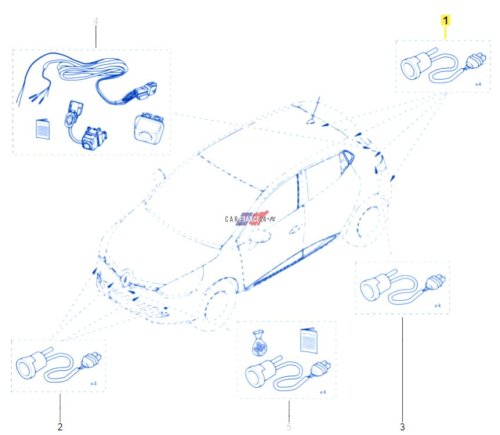 Sensore di parcheggio Pdc originale 2599800Q0D Clio 4 Megane 3