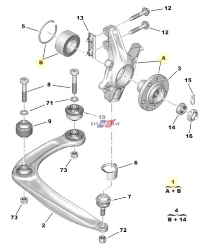 Sospensione sinistra originale 364696 Citroen C4 Berlingo
